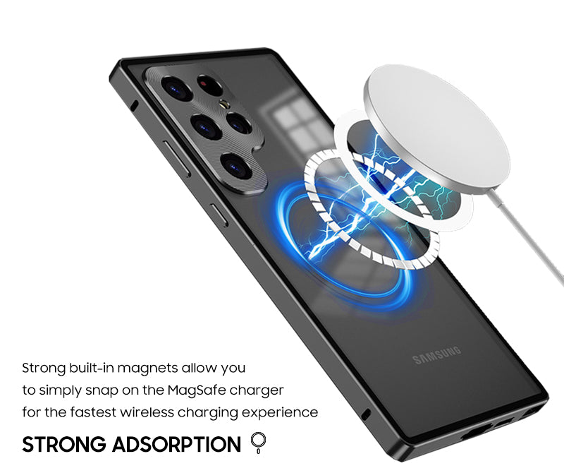 Samsung Magsafe Series | Metal HD Glass Magnetic Phone Case - onlinemegasale.com