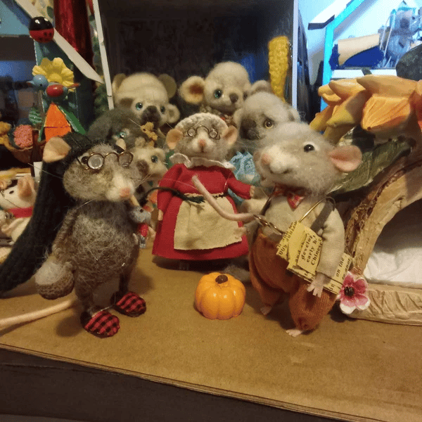 🎅🎄Cute Needle Felt Mouse For Decoration - onlinemegasale.com
