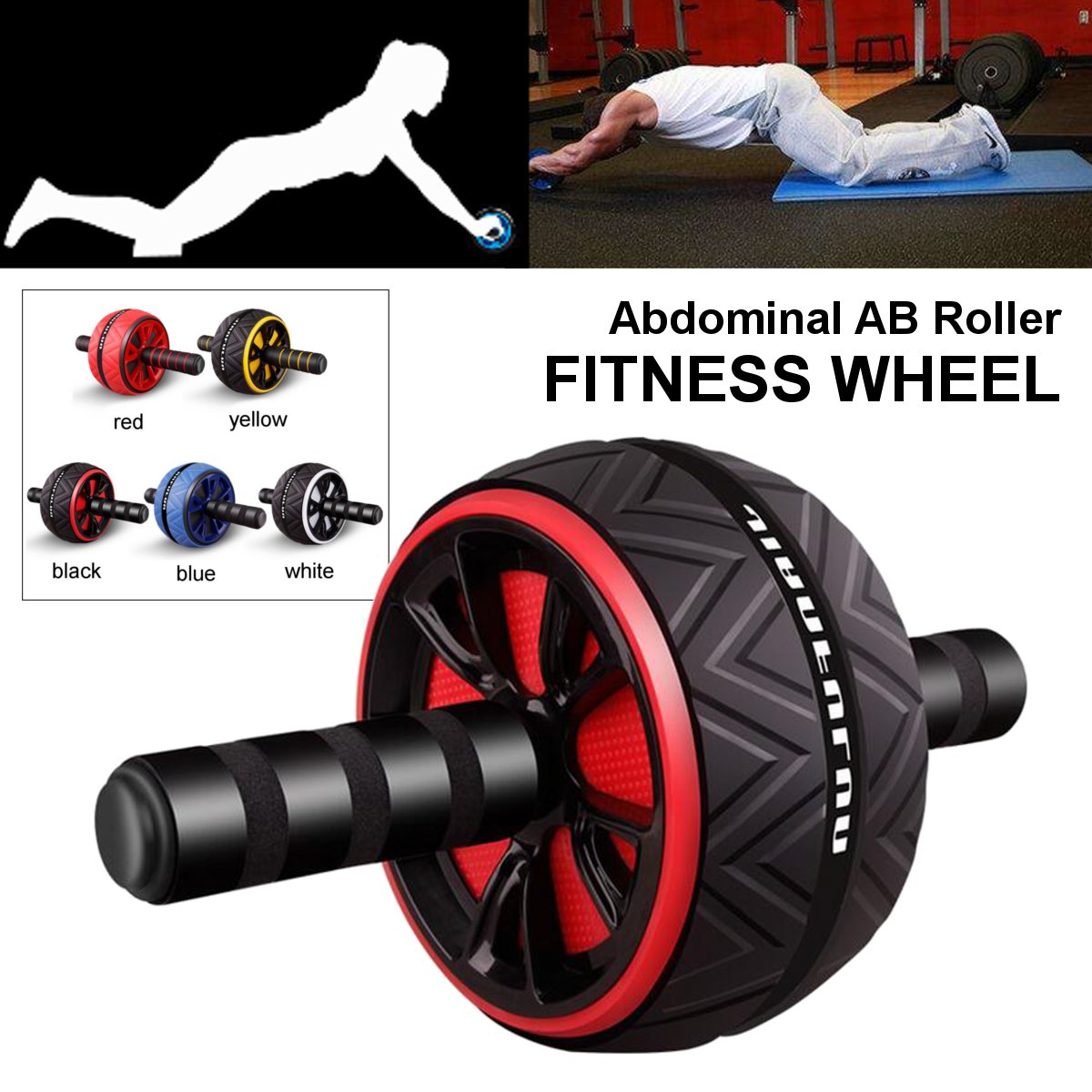 Single Abdominal Wheel Roller Home Gym Arm Waist Strength Training Fitness Exercise Tools - onlinemegasale.com