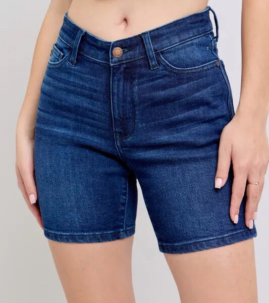 Judy Blue Full Size High Waist V-Front Bermuda Plus Size