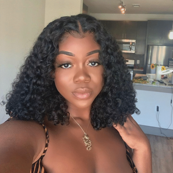 Cranberry Deep Wave Lace Closure Bob Wigs Short Peruvian Human Hair Wigs For Black Women