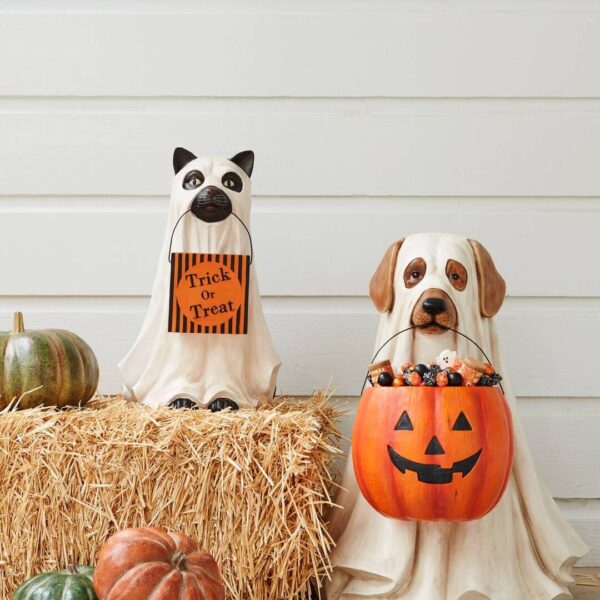 🎃🔥Halloween Decoration Ghost Dog & Cat Candy Bowl