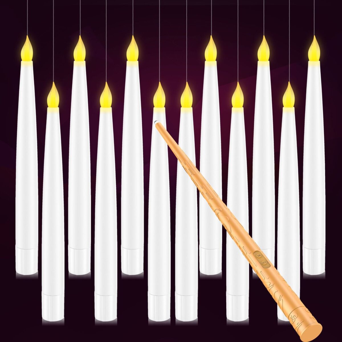 🔥🔥Floating Candles with Wand - onlinemegasale.com
