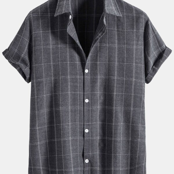 Man Plaid Button Up Shirt