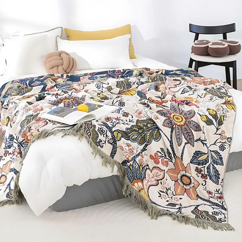 Rustic Artistic Flora Blanket - onlinemegasale.com
