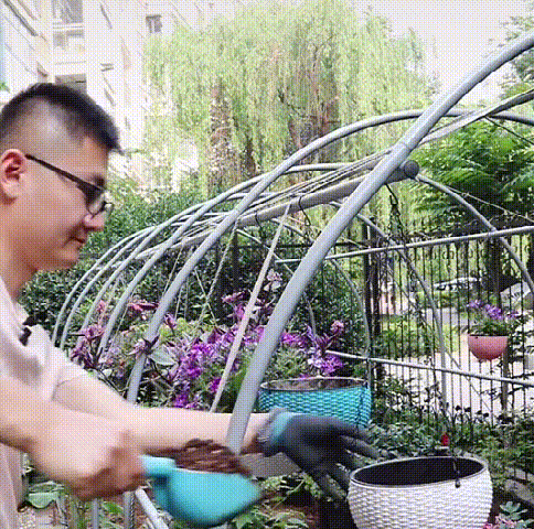 Plastic Rattan Hanging Planter Basket with Drainage Hole - onlinemegasale.com