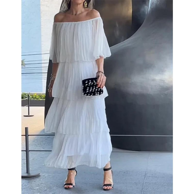 Elegant chiffon cake long dress(buy 2 free shipping) - onlinemegasale.com