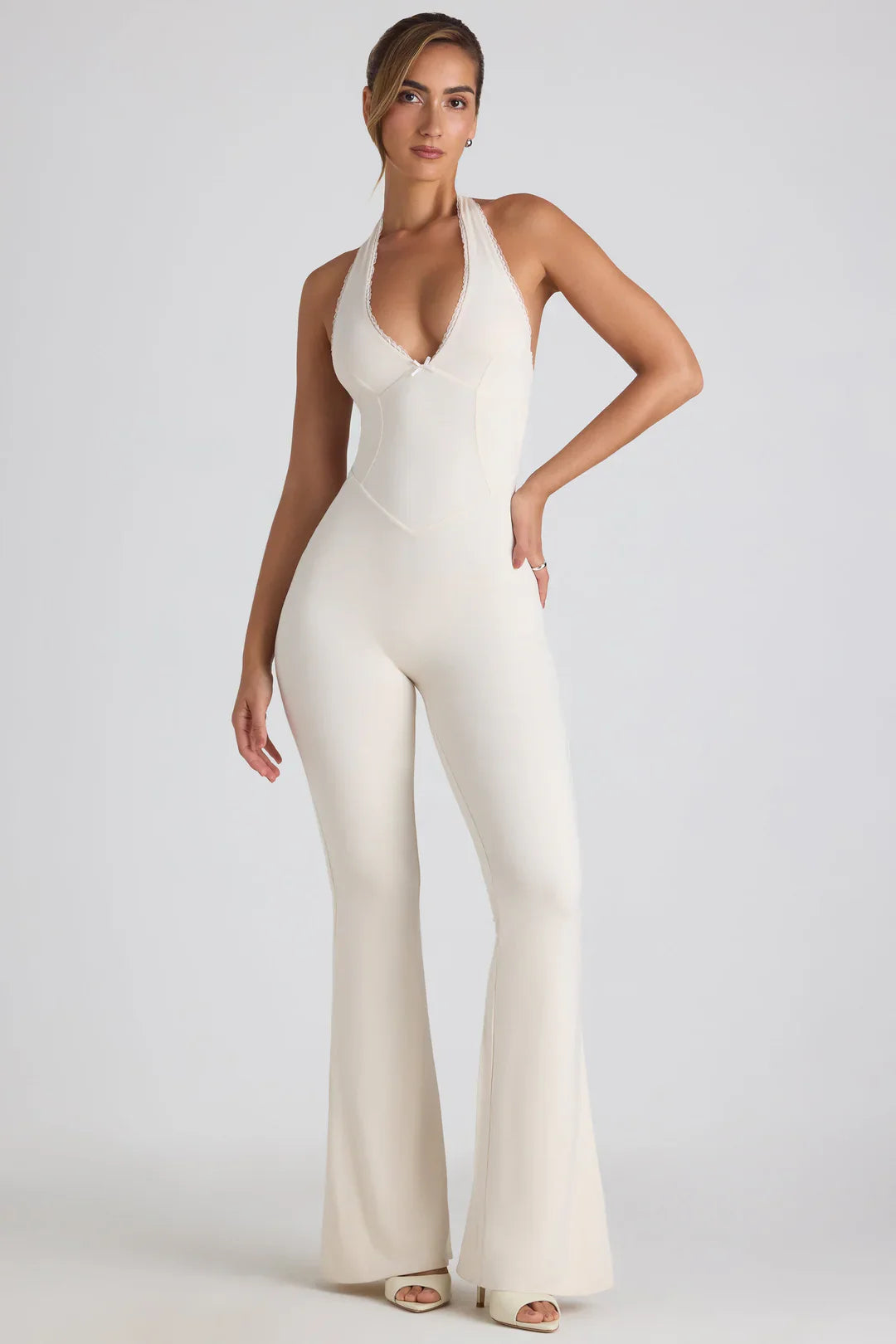 8296-Ivory_Pema_3 Andrea™ - Comfortable Flared Jumpsuit - onlinemegasale.com