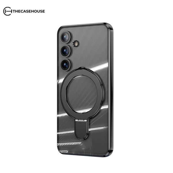 Samsung Magsafe Series | Transparent Electroplated Magnetic Ring Mobile Phone Case