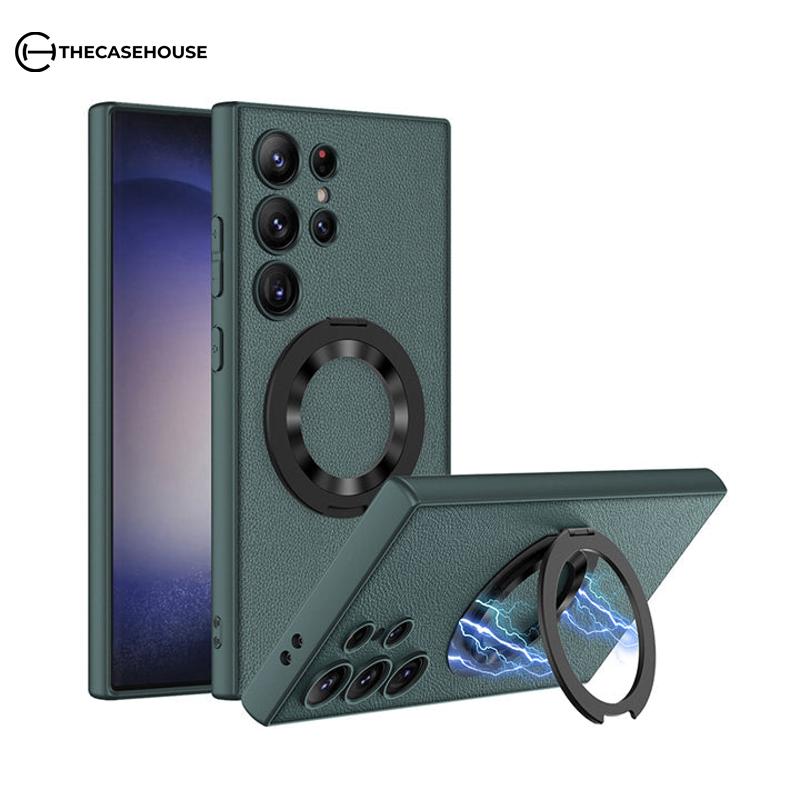 8387978526962 Samsung Magsafe Series | Swivel Ring Leather Case - onlinemegasale.com
