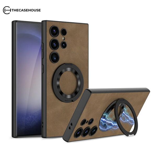 Samsung Magsafe Series | Ring Frosted Leather Case