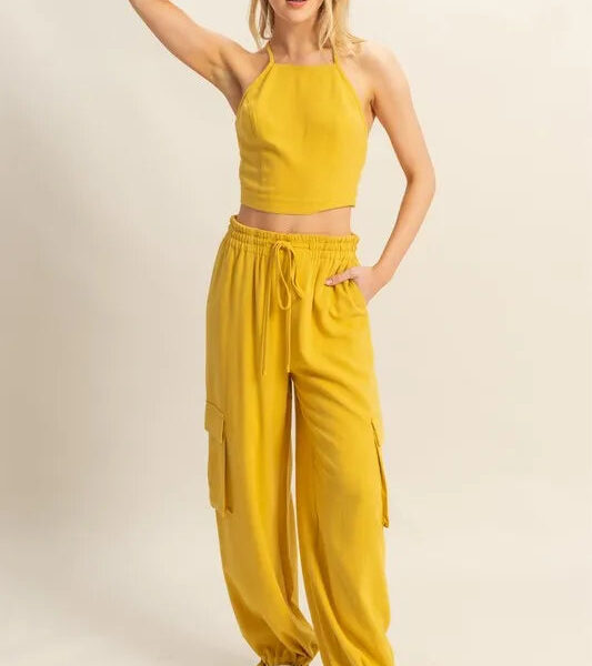HYFVE Crop Top and Cargo Pants Set