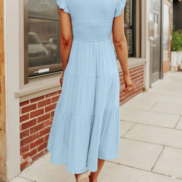 WOMEN'S SUMMER CASUAL FLUTTER SHORT MIDI DRESS