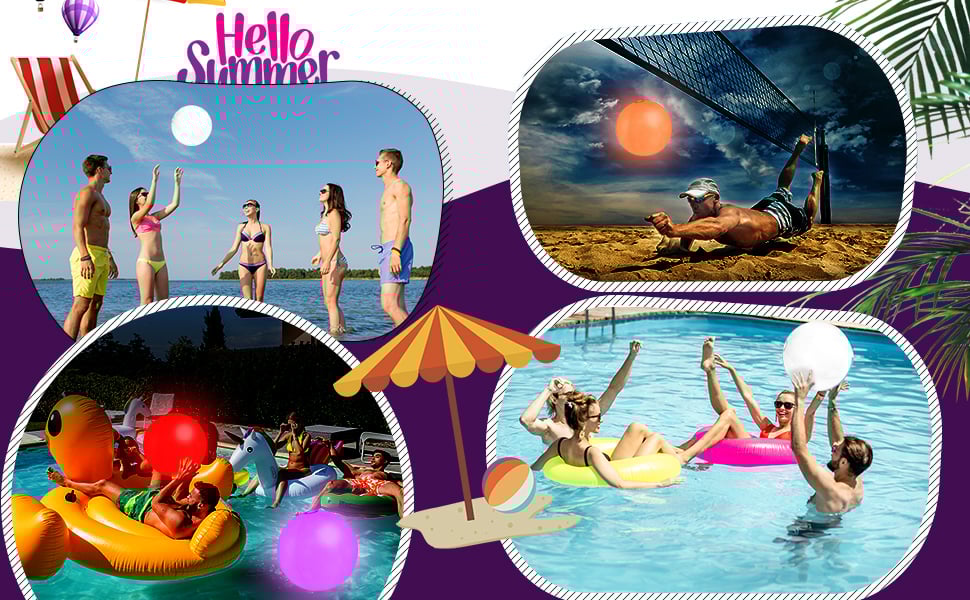 Pool Decoration🎉LED Light 16 Colors Luminous Beach Ball - onlinemegasale.com