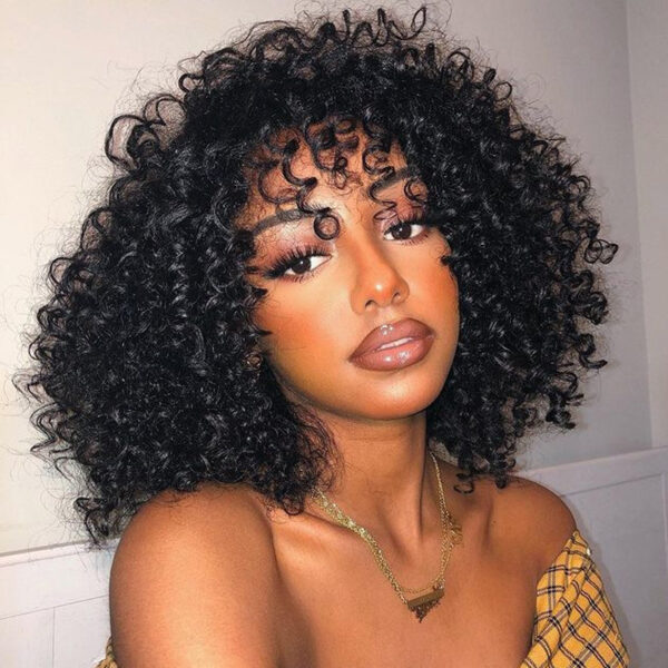 Cranberry Short Bob  Wigs Curly Pre Plucked With Baby Hair 9inches