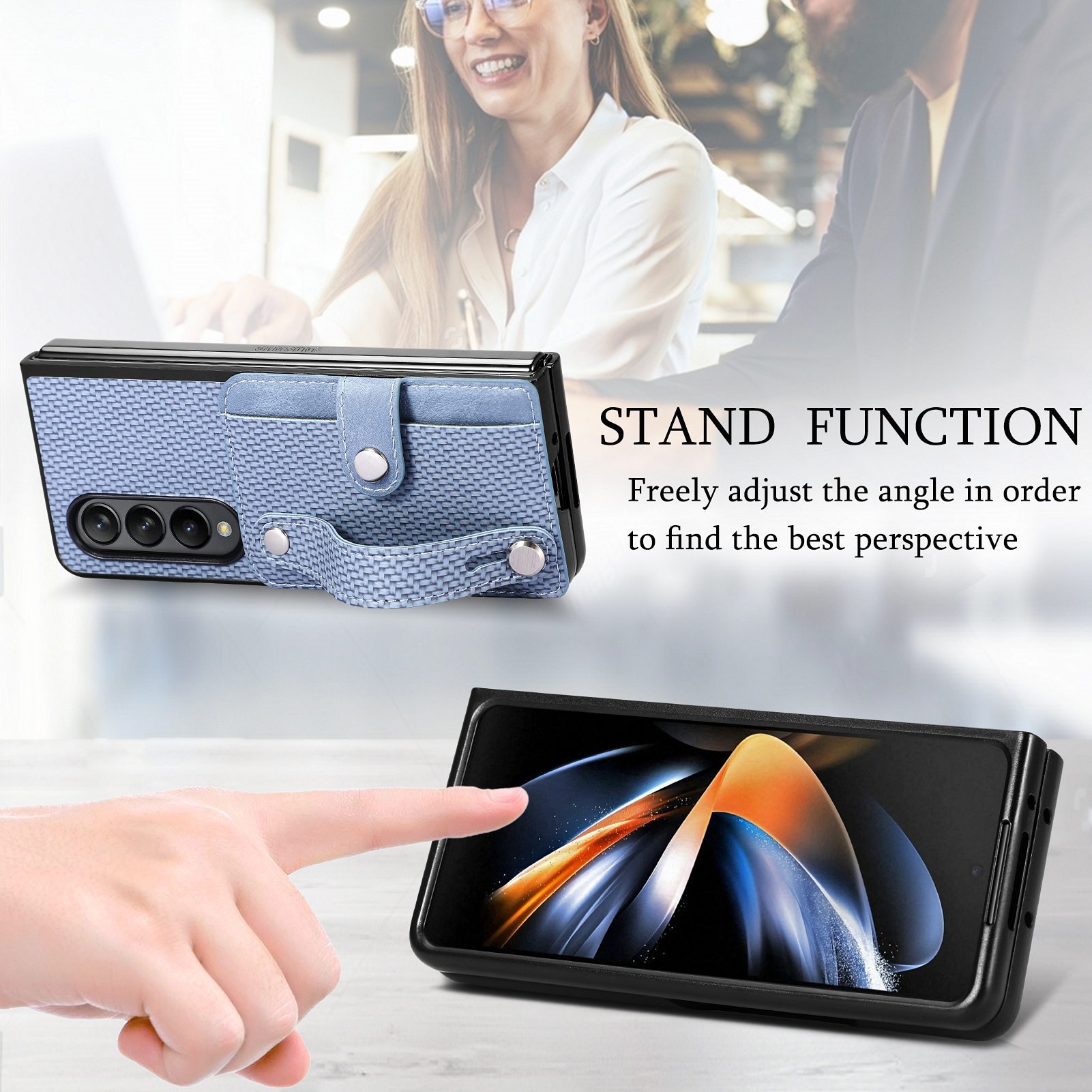 Card Slot Folding Case for Samsung Galaxy Z Fold5 & 4 - onlinemegasale.com