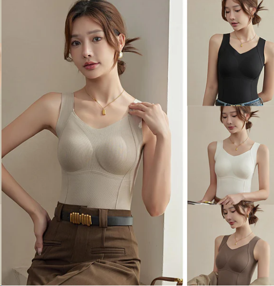 Amalia™ - Vest Top with Built-in Bra - onlinemegasale.com