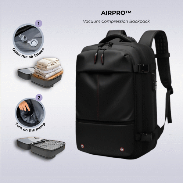 AirPro™ – Carry-On Vacuum Compression Backpack