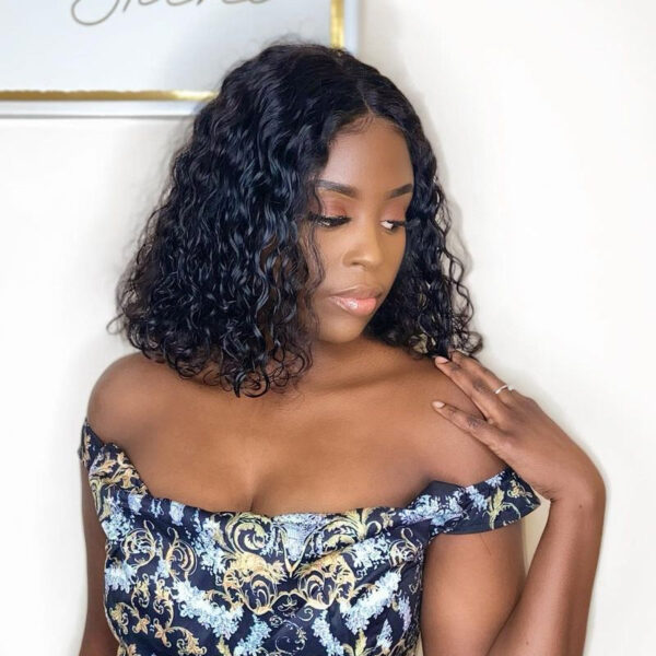 Cranberry Water Wave Lace Closure Bob Wigs Short Brazilian Human Hair Wigs For Black Women