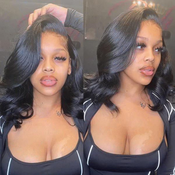 Cranberry Short Bob Wigs Body Wave Human Hair Bob Wigs Lace Front Wigs