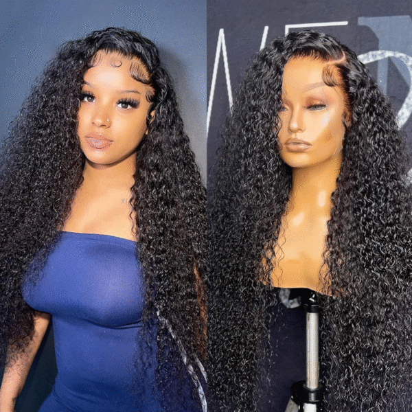 12A Cranberry Real 13X4 Swiss HD Lace Frontal Curly Wave Natural Black Long Glueless Wig