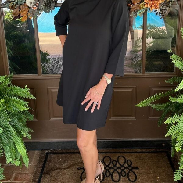 ✨Tied back Bow Round Ruffled Neckline Dress with Pockets (Buy 2 Free Shipping)