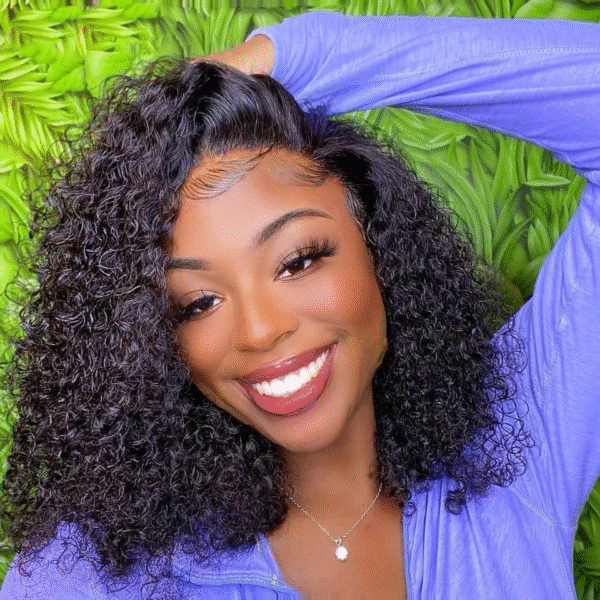 Cranberry Curly Lace Closure Bob Wigs Short Brazilian Human Hair Wigs For Black Women