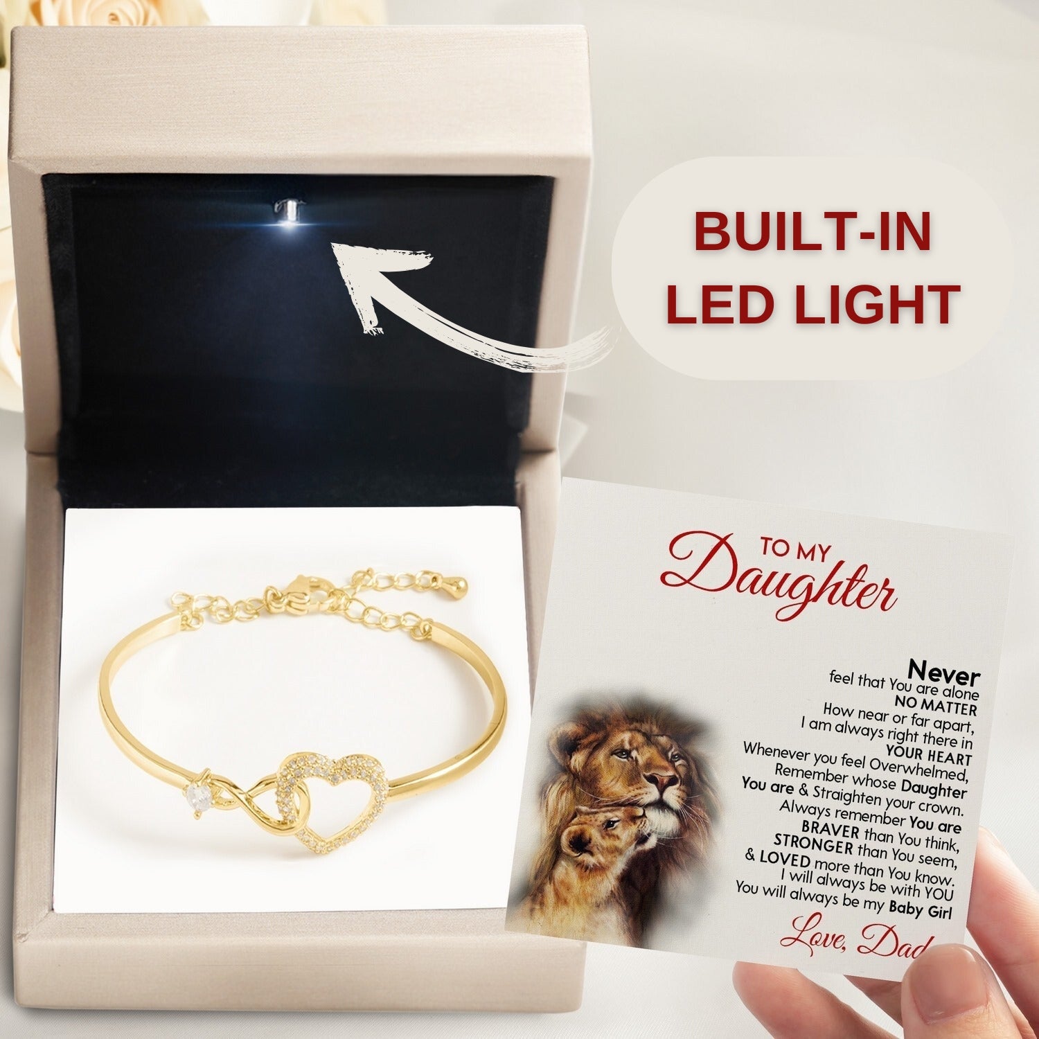 To My Daughter - Heart Bracelet With Card - onlinemegasale.com To My Daughter - Heart Bracelet With Card - onlinemegasale.com