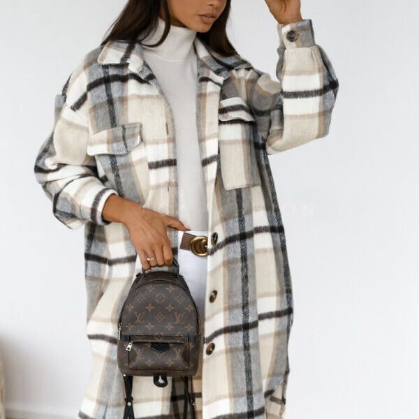 Cinzia™ - Oversized Check Coat for Women