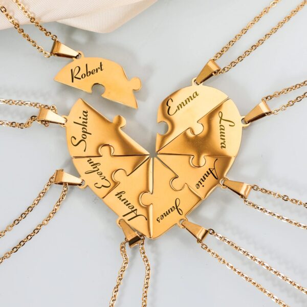 Personalised Heart Puzzle Name Necklace