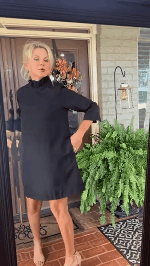 ✨Tied back Bow Round Ruffled Neckline Dress with Pockets (Buy 2 Free Shipping) - onlinemegasale.com