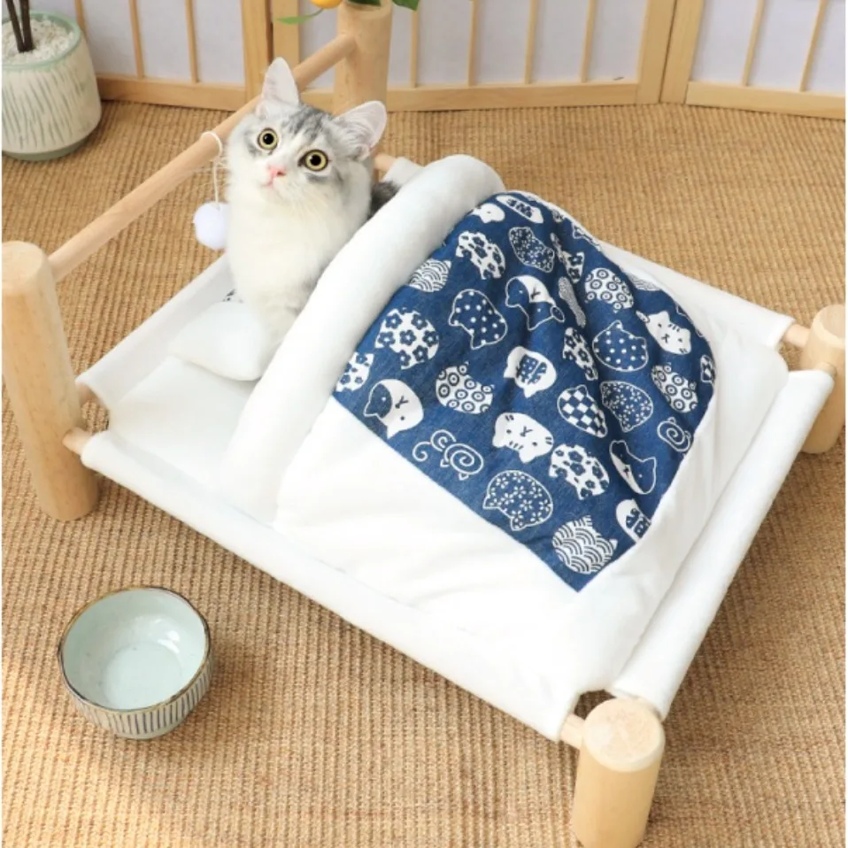 Heated Cat Bed Perch Cave Winter Wooden Sofa - onlinemegasale.com