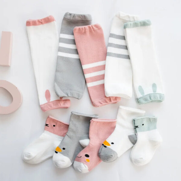 Baby Leg Warmers & Knee Pad Socks Set – Cotton Crawling Protector for Newborns & Toddlers