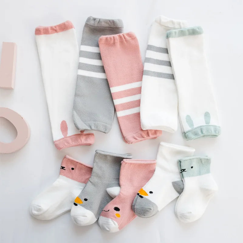H469a0967ae424b63b1bb5d77b520fef3f Baby Leg Warmers & Knee Pad Socks Set – Cotton Crawling Protector for Newborns & Toddlers - onlinemegasale.com