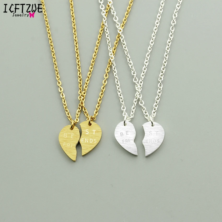 BFF Split Heart Necklaces For Women - onlinemegasale.com