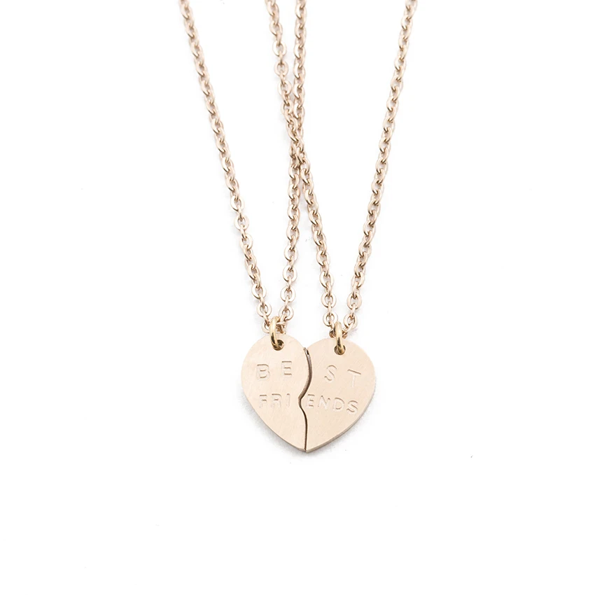 BFF Split Heart Necklaces For Women - onlinemegasale.com