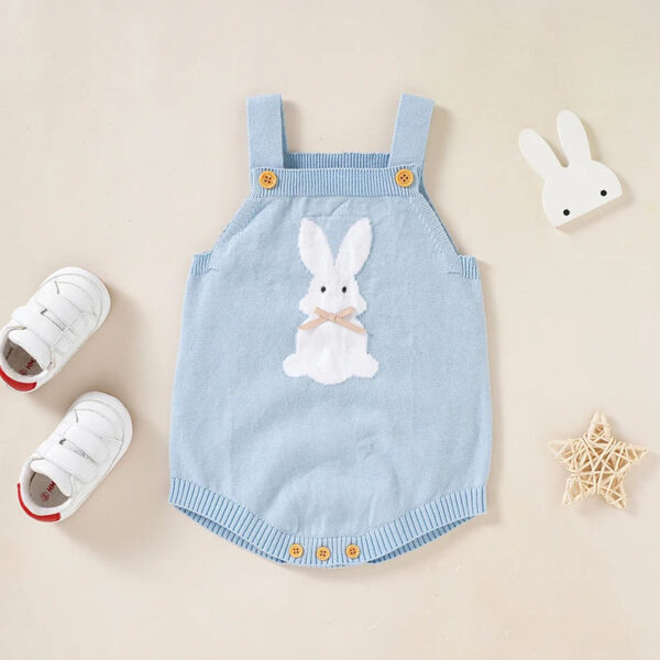 Baby Easter romper Bodysuit 100%Cotton Knitted Newborn Girls Boys Jumpsuit Cute Cartoon Rabbit Toddler Infant Clothing Sleeveless Onesie