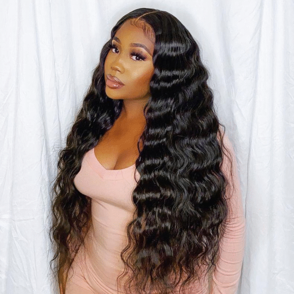 Cranberry 10A Malaysian 4x4 Inch Lace Closure Human Hair Wigs Loose Deep Remy Hair Wigs Natural Color
