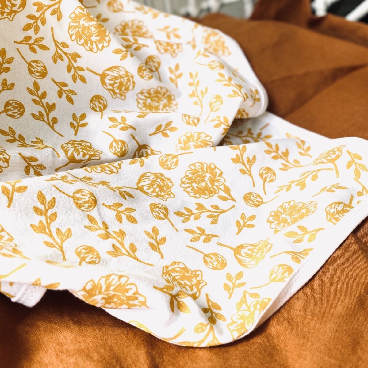 Organic Baby Blanket - Golden Peony - onlinemegasale.com