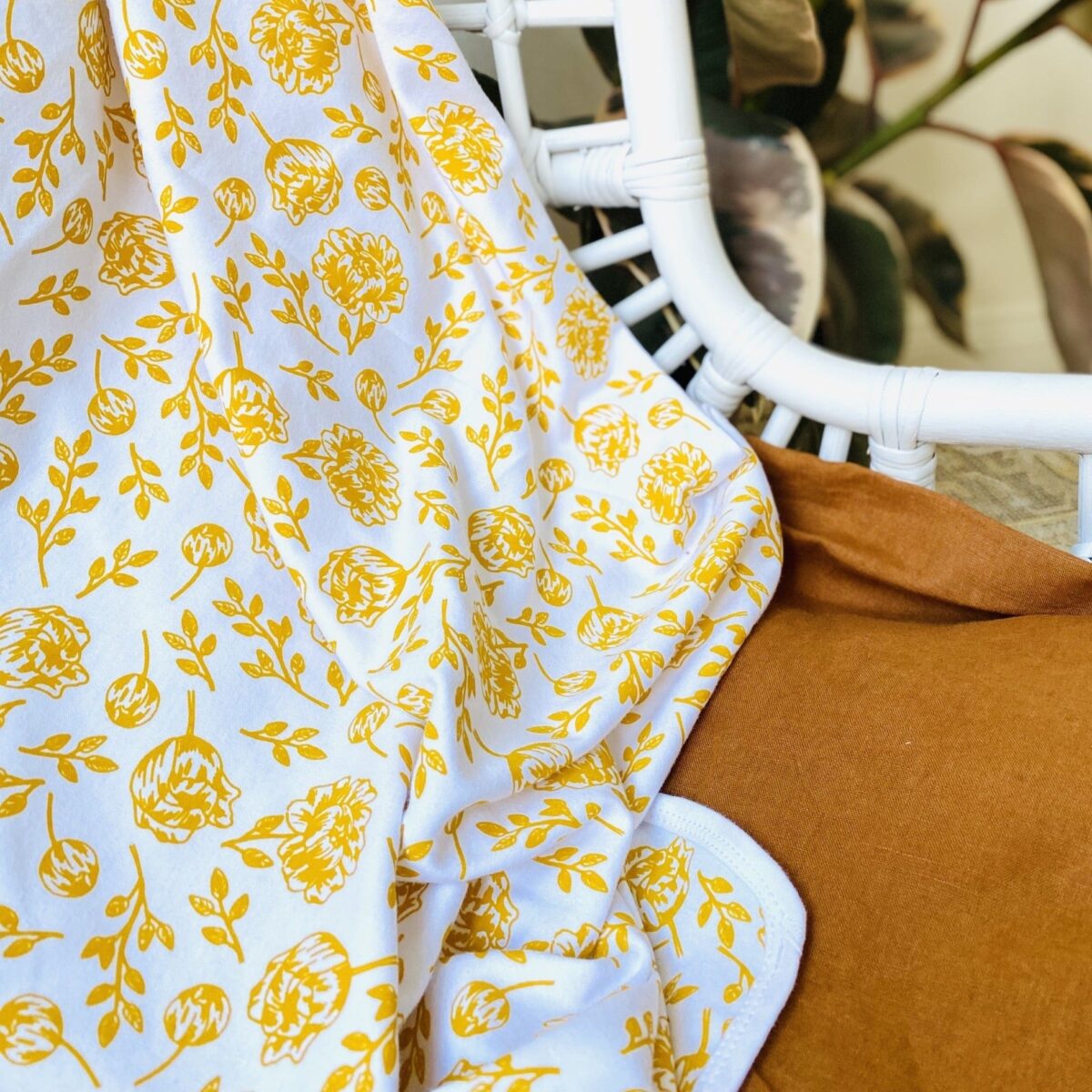 Organic Baby Blanket - Golden Peony - onlinemegasale.com