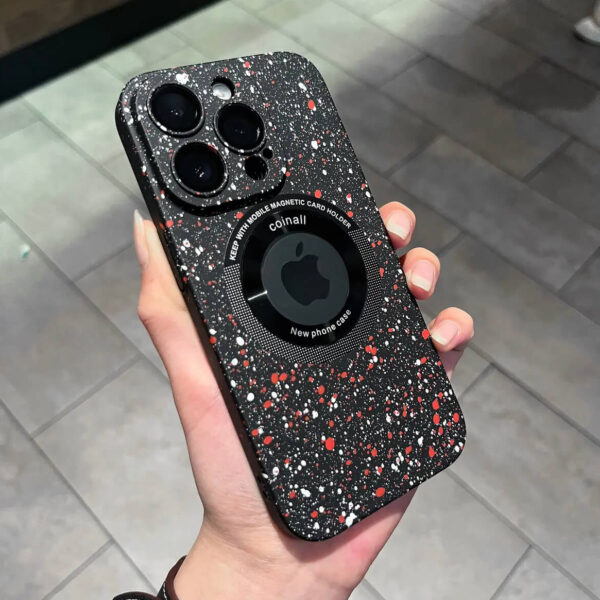 Luxury Wave Point Hard PC Magnetic MagSafing Case for iPhone