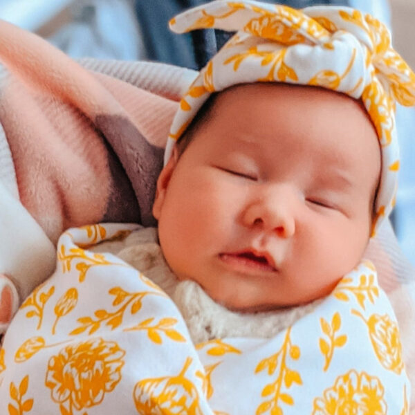 Organic Baby Blanket - Golden Peony