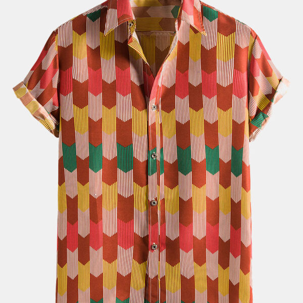 Multi Color Abstract Print Shirts