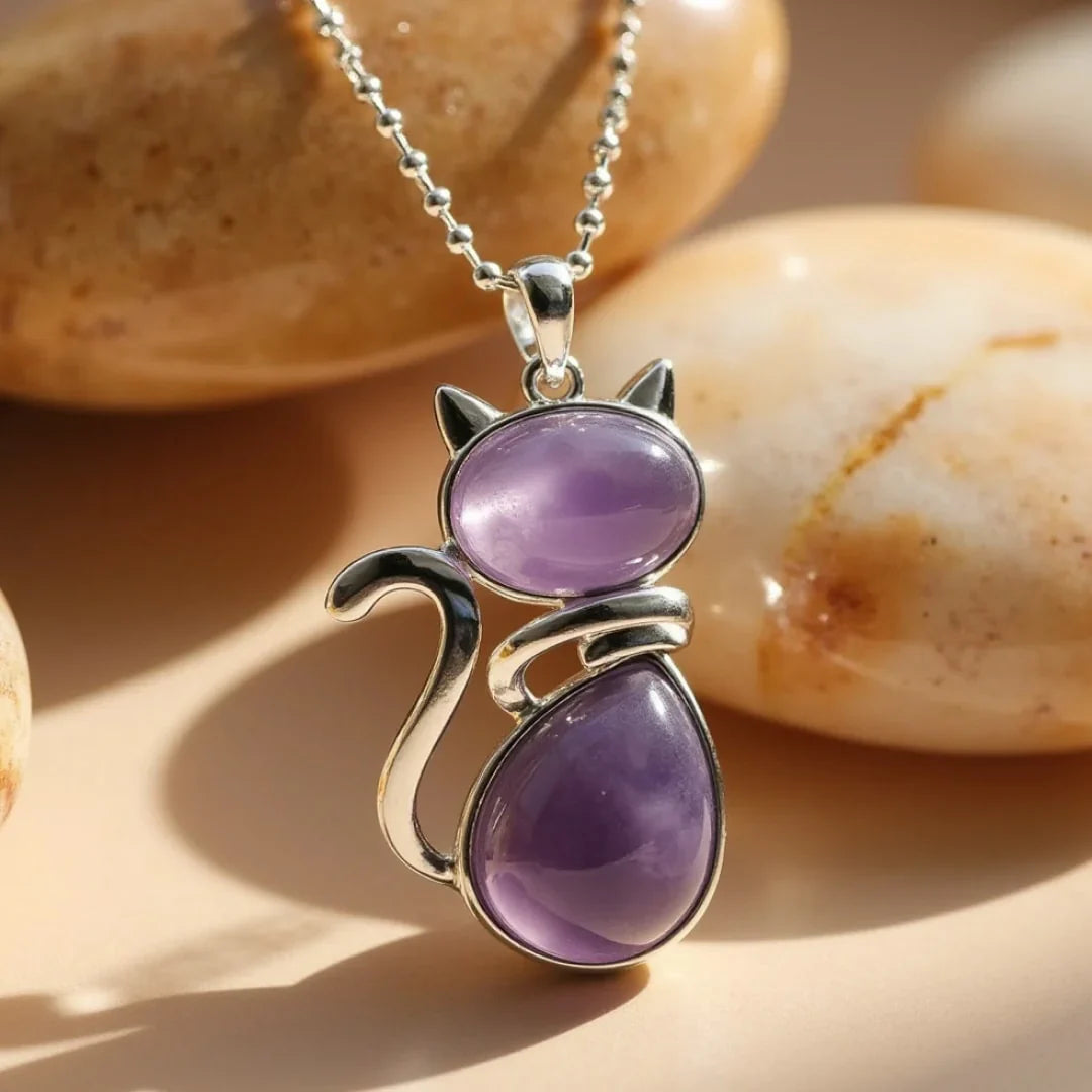 Stone Cat Necklace - onlinemegasale.com