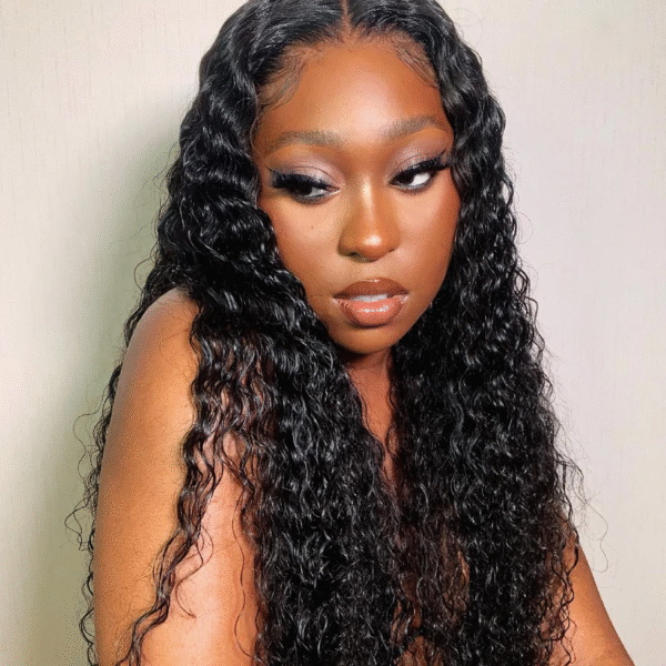 Cranberry 12A Pre-plucked Water Wave Real Swiss Lace 5X5 Closure Natural Black Wig