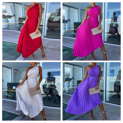 Jocelyn™ - Elegant One-Shoulder Dress - onlinemegasale.com