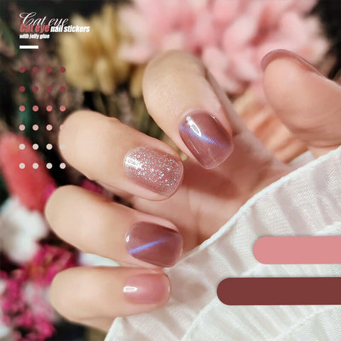 Mysterious Cat Eye Nail Patch with Jelly Gum(24PCS) - onlinemegasale.com