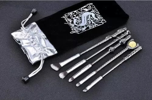 5 Piece Harry Potter Magic Wands Makeup Brush Set - onlinemegasale.com