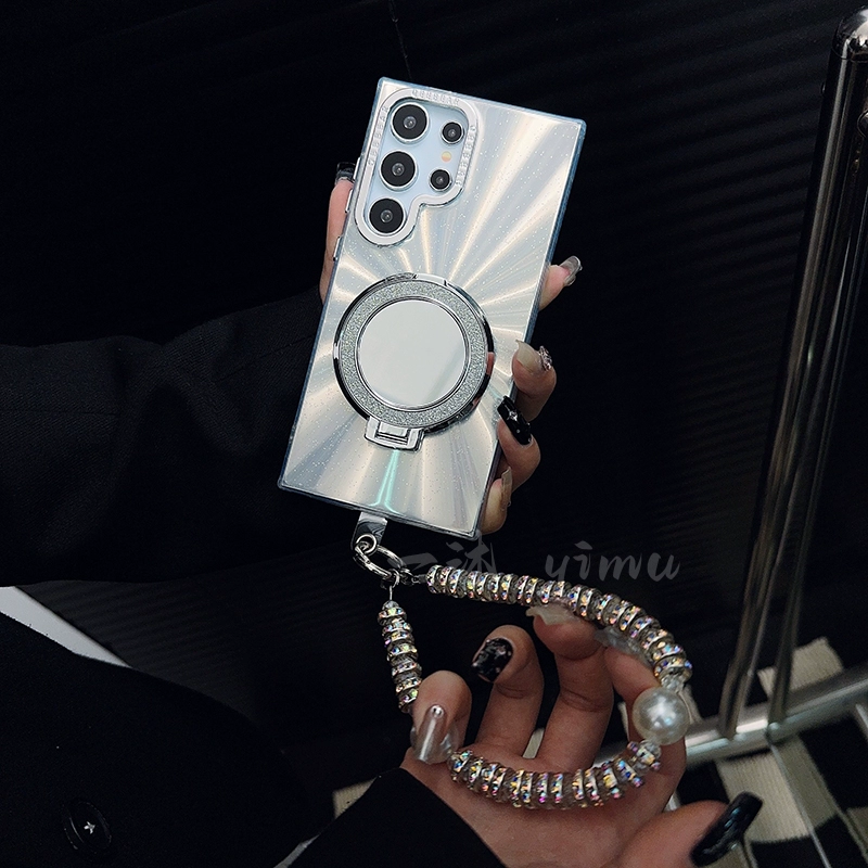 Glitter Aurora Case With Mirror And Stand For Samsung Galaxy S Series - onlinemegasale.com Glitter Aurora Case With Mirror And Stand For Samsung Galaxy S Series - onlinemegasale.com