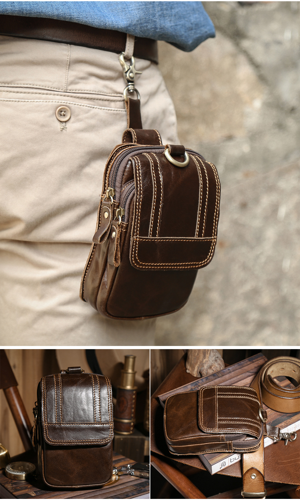 Men's Retro Classic Leather Messenger Shoulder Bag Business Waist Bag Phone Bag - onlinemegasale.com 6385--外贸详情页_07.jpg